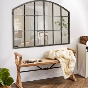 Latitude Run Black Pvc Backboard Arc Top Window Mirror Black 70.5 cm H x 110 cm W Latitude Run Black Pvc Backboard Arc Top Window Mirror Black 70.5 cm H x 110 cm W