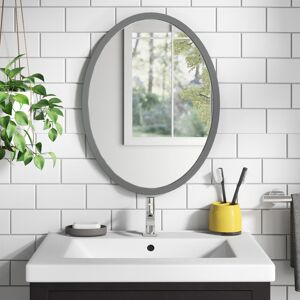 Zipcode Design Maureen Oval Wood Framed Wall Mounted Accent Mirror Dark Grey 44.5cm H x 34.3cm W Zipcode Design Maureen Oval Wood Framed Wall Mounted Accent Mirror Dark Grey 44.5cm H x 34.3cm W