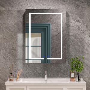 Metro Led Bathroom Mirror Cabinet, Demister, Dimmable, 3 Colour Light Makeup Mirror,Wall Mounted Bathroom Mirror Cabinet With Lights And Shaver Socket white 80cm H x 60cm W x 13cm D Metro Led Bathroom Mirror Cabinet, Demister, Dimmable, 3 Colour Light Makeup Mirror,Wall Mounted Bathroom Mirror Cabinet With Lights And Shaver Socket white 80cm H x 60cm W x 13cm D