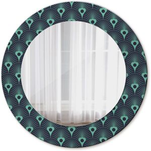East Urban Home Huldar Round Glass Framed Wall Mounted Accent Mirror in Blue Green Floral Pattern 50cm H x 50cm W East Urban Home Huldar Round Glass Framed Wall Mounted Accent Mirror in Blue Green Floral Pattern 50cm H x 50cm W