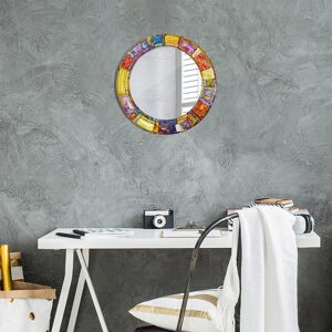 East Urban Home Huldar Round Glass Framed Wall Mounted Accent Mirror Multicolour Colorful Stained Glass 50cm H x 50cm W East Urban Home Huldar Round Glass Framed Wall Mounted Accent Mirror Multicolour Colorful Stained Glass 50cm H x 50cm W