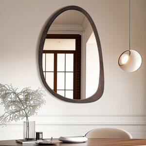 Metro Asymmetrical Wood Framed Wall Accent Mirror Brown Wood 70cm x 50cm Metro Asymmetrical Wood Framed Wall Accent Mirror Brown Wood 70cm x 50cm