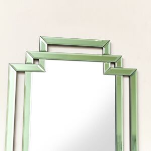 Fairmont Park Green Glass Art Deco Rectangle Wall Mirror - 80Cm X 50Cm Green 80cm H X 50cm W X 2cm D Fairmont Park Green Glass Art Deco Rectangle Wall Mirror - 80Cm X 50Cm Green 80cm H X 50cm W X 2cm D