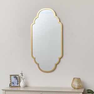 Fairmont Park Gold Foiled Curved Scalloped Framed Wall Mirror 50Cm X 100Cm Gold 100cm H X 50cm W X 2cm D Fairmont Park Gold Foiled Curved Scalloped Framed Wall Mirror 50Cm X 100Cm Gold 100cm H X 50cm W X 2cm D