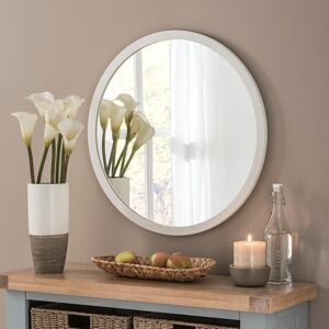 Zipcode Design Tabatha Round Wood Framed Wall Mounted Accent Mirror in Ivory 102cm H x 102cm W Zipcode Design Tabatha Round Wood Framed Wall Mounted Accent Mirror in Ivory 102cm H x 102cm W