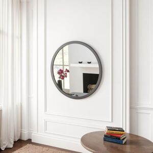 Zipcode Design Tabatha Round Wood Framed Wall Mounted Accent Mirror in Dark Grey 80cm H x 80cm W Zipcode Design Tabatha Round Wood Framed Wall Mounted Accent Mirror in Dark Grey 80cm H x 80cm W