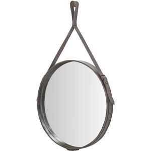 Borough Wharf Round Leather Mirror Brown/Green/Grey 101cm H X 60cm W X 5cm D Borough Wharf Round Leather Mirror Brown/Green/Grey 101cm H X 60cm W X 5cm D