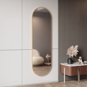Fairmont Park Lottie Oval Metal Framed Wall Mounted Full Length Mirror Gold 150cm x 40cm Fairmont Park Lottie Oval Metal Framed Wall Mounted Full Length Mirror Gold 150cm x 40cm
