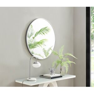 Canora Grey Mikell Round Metal Framed Wall Mounted Accent Mirror Silver 80cm H x 80cm W Canora Grey Mikell Round Metal Framed Wall Mounted Accent Mirror Silver 80cm H x 80cm W