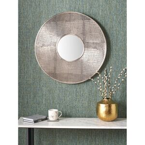 Canora Grey Round Iron Framed Wall Mounted Accent Mirror Silver 66cm H X 66cm W X 4cm D Canora Grey Round Iron Framed Wall Mounted Accent Mirror Silver 66cm H X 66cm W X 4cm D