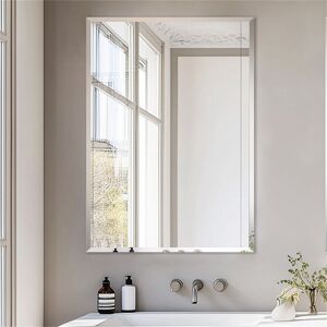 17 Stories Sien Rectangle Flat Glass Wall Accent Mirror Silver 70cm x 100cm 17 Stories Sien Rectangle Flat Glass Wall Accent Mirror Silver 70cm x 100cm