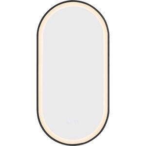 Metro Ashyria Oval LED Metal Wall Mirror Black 80cm H X 40cm W X 4cm D Metro Ashyria Oval LED Metal Wall Mirror Black 80cm H X 40cm W X 4cm D