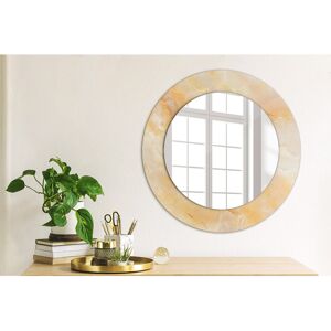 East Urban Home Huldar Round Glass Framed Wall Mounted Accent Mirror in Blue Beige Marble Onyx 50cm H x 50cm W East Urban Home Huldar Round Glass Framed Wall Mounted Accent Mirror in Blue Beige Marble Onyx 50cm H x 50cm W