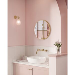 Fairmont Park Round Mirror, 61 Cm Bathroom Mirror For Wall, Metal Frame, Easy To Install, Modern Wall Mirror For Bathroom, Living Room, Bedroom, Entryway, Hallway, Gold 2cm H X 61cm W X 61cm D Fairmont Park Round Mirror, 61 Cm Bathroom Mirror For Wall, Metal Frame, Easy To Install, Modern Wall Mirror For Bathroom, Living Room, Bedroom, Entryway, Hallway, Gold 2cm H X 61cm W X 61cm D