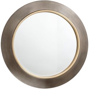 Fairmont Park Akasha Round Resin Framed Wall Mounted Accent Mirror in Brushed Gunmetal/Light Brass 91.4cm H X 91.4cm W X 4.5cm D Fairmont Park Akasha Round Resin Framed Wall Mounted Accent Mirror in Brushed Gunmetal/Light Brass 91.4cm H X 91.4cm W X 4.5cm D