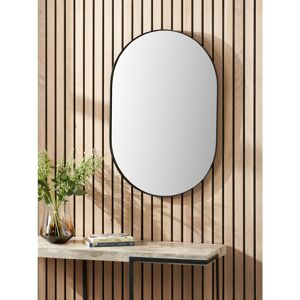 17 Stories Oval Stainless Steel Framed Wall Mounted Accent Mirror Black Metal 90cm H X 60cm W X 3cm D 17 Stories Oval Stainless Steel Framed Wall Mounted Accent Mirror Black Metal 90cm H X 60cm W X 3cm D
