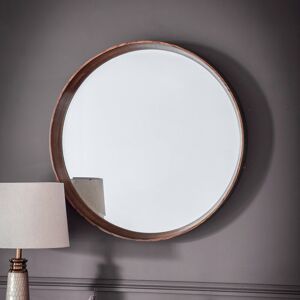 Mercury Carles Round Wood Framed Wall Mounted Accent Mirror Walnut 100 cm H x 100 cm W Mercury Carles Round Wood Framed Wall Mounted Accent Mirror Walnut 100 cm H x 100 cm W
