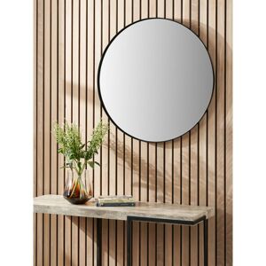 17 Stories Round Stainless Steel Framed Wall Mounted Accent Mirror Black 60cm x 60cm 17 Stories Round Stainless Steel Framed Wall Mounted Accent Mirror Black 60cm x 60cm