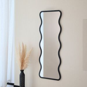 Metro Cherese Iron Wavy Mirror Black 66.93cm H X 60cm W X 2.5cm D Metro Cherese Iron Wavy Mirror Black 66.93cm H X 60cm W X 2.5cm D