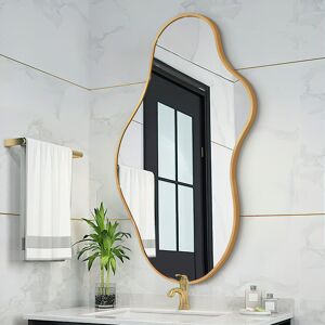 Fairmont Park Irregular Metal Framed Wall Mirror, Asymmetrical Mirrors for Bathroom Gold 60" x 110" Fairmont Park Irregular Metal Framed Wall Mirror, Asymmetrical Mirrors for Bathroom Gold 60" x 110"
