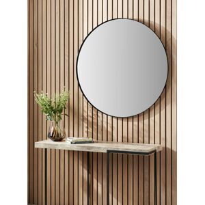 17 Stories Round Stainless Steel Framed Wall Mounted Accent Mirror Black 100cm x 100cm 17 Stories Round Stainless Steel Framed Wall Mounted Accent Mirror Black 100cm x 100cm