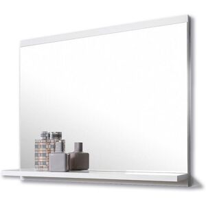 17 Stories Jaki Lighted Framed Wall Mounted Bathroom Mirror in White 50cm H X 60cm W X 12cm D 17 Stories Jaki Lighted Framed Wall Mounted Bathroom Mirror in White 50cm H X 60cm W X 12cm D