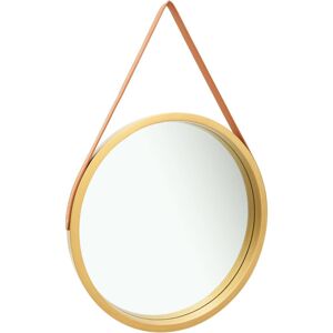 Borough Wharf Hagood Round Framed Rope Hanging Accent Mirror Gold/Brown 50cm H x 50cm W Borough Wharf Hagood Round Framed Rope Hanging Accent Mirror Gold/Brown 50cm H x 50cm W