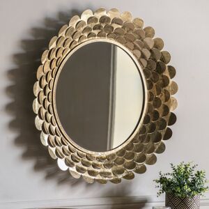 Canora Grey Overmantel Round Mirror Gold 91cm H X 91cm W X 9cm D Canora Grey Overmantel Round Mirror Gold 91cm H X 91cm W X 9cm D