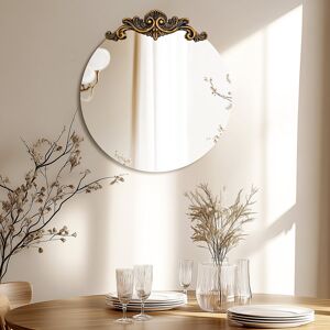 17 Stories Sien Oval Wall Mirror Brass 84cm x 80cm 17 Stories Sien Oval Wall Mirror Brass 84cm x 80cm