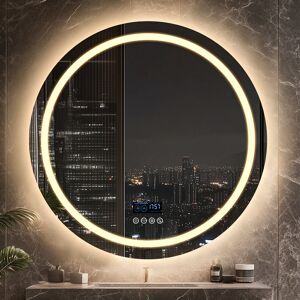 Metro Courtny Round Blutooth LED Mirror Silver 80cm H X 80cm W X 4cm D Metro Courtny Round Blutooth LED Mirror Silver 80cm H X 80cm W X 4cm D