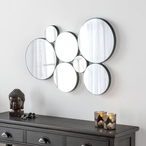 17 Stories Kalip Round Wood Framed Wall Mounted Accent Mirror in Black Black 44cm H X 68cm W X 2cm D 17 Stories Kalip Round Wood Framed Wall Mounted Accent Mirror in Black Black 44cm H X 68cm W X 2cm D