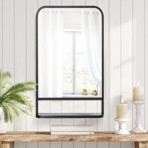 Latitude Run Kornelia Framed Wall Mounted Vanity Mirror in Black Black 86.3cm H X 53.3cm W X 10.2cm D Latitude Run Kornelia Framed Wall Mounted Vanity Mirror in Black Black 86.3cm H X 53.3cm W X 10.2cm D