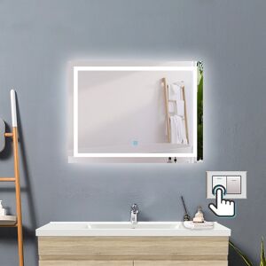 Metro Bethli Rectangle LED Wall Mirror White 50cm H x 70cm W Metro Bethli Rectangle LED Wall Mirror White 50cm H x 70cm W