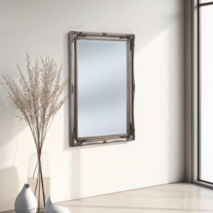 Three Posts French Style Burdette Carved Wood Framed Accent Mirror Silver 90 cm H x 63 cm W Three Posts French Style Burdette Carved Wood Framed Accent Mirror Silver 90 cm H x 63 cm W