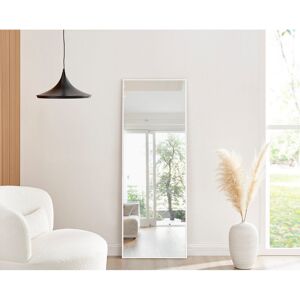 Latitude Run Alcantera Rectangle Metal Frame Wall Mirror Simple and Elegant Modern Design White Gloss 140cm H x 50cm W Latitude Run Alcantera Rectangle Metal Frame Wall Mirror Simple and Elegant Modern Design White Gloss 140cm H x 50cm W