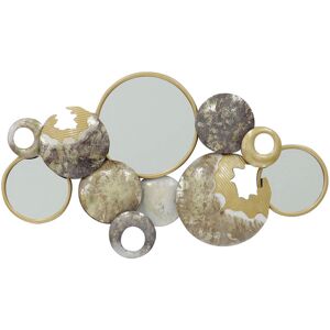 Fairmont Park Calhan Round Wood Framed Wall Mounted Accent Mirror in Gold Gold 56cm H X 101cm W X 7cm D Fairmont Park Calhan Round Wood Framed Wall Mounted Accent Mirror in Gold Gold 56cm H X 101cm W X 7cm D