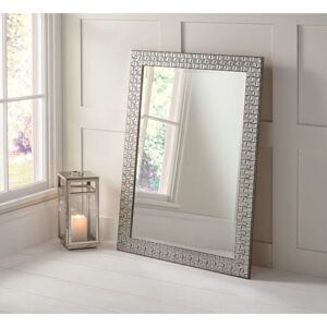 ClassicLiving Beauchamp Wood Framed Wall Mounted Accent Mirror in White/Silver Silver;White 117cm H x 91cm W ClassicLiving Beauchamp Wood Framed Wall Mounted Accent Mirror in White/Silver Silver;White 117cm H x 91cm W