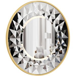 Canora Grey Ahnalee Round Framed Wall Mounted Accent Mirror in Black Gold 65cm H x 65cm W Canora Grey Ahnalee Round Framed Wall Mounted Accent Mirror in Black Gold 65cm H x 65cm W