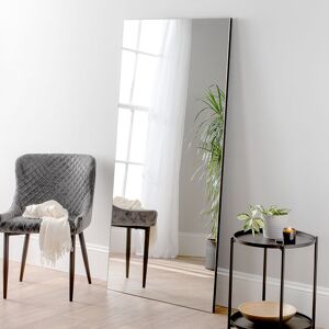 Ebern Designs Imanii Wood Framed Leaning Full Length Mirror in Black Black 170cm H X 80cm W X 2.5cm D Ebern Designs Imanii Wood Framed Leaning Full Length Mirror in Black Black 170cm H X 80cm W X 2.5cm D