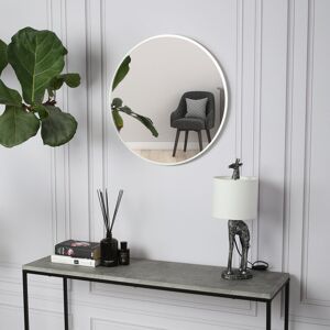 Canora Grey Sasheer - Round Framed Wall Mounted Mirror Silver 80cm H x 80cm W Canora Grey Sasheer - Round Framed Wall Mounted Mirror Silver 80cm H x 80cm W