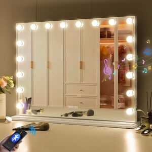 Blue Elephant Vanity Rectangle Bluetooth LED Metal Mirror White 58cm H X 80cm W X 15cm D Blue Elephant Vanity Rectangle Bluetooth LED Metal Mirror White 58cm H X 80cm W X 15cm D