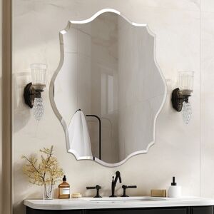 17 Stories Rithi Irregular Flat Wall Mirror Silver 80cm x 60cm 17 Stories Rithi Irregular Flat Wall Mirror Silver 80cm x 60cm