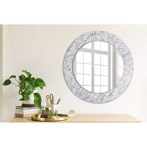 East Urban Home Huldar Round Glass Framed Wall Mounted Accent Mirror in White/Blue/Yellow Blue Tropical Palm Countur 50cm H x 50cm W East Urban Home Huldar Round Glass Framed Wall Mounted Accent Mirror in White/Blue/Yellow Blue Tropical Palm Countur 50cm H x 50cm W