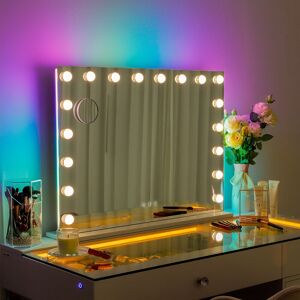 Latitude Run Aeman Rectangle Aluminium LED Mirror White 58cm H X 80cm W X 15cm D Latitude Run Aeman Rectangle Aluminium LED Mirror White 58cm H X 80cm W X 15cm D