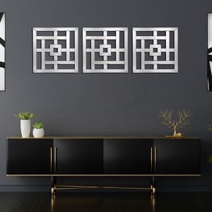 Ebern Designs Geometric Mirrored Wall Art for Living Room, 40x40cm Modern Home Decor Wall Mounted Clear Glass Mirror Art for Hallway & Bedroom Silver 40cm H X 40cm W Ebern Designs Geometric Mirrored Wall Art for Living Room, 40x40cm Modern Home Decor Wall Mounted Clear Glass Mirror Art for Hallway & Bedroom Silver 40cm H X 40cm W