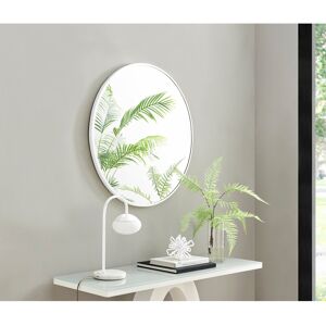 Canora Grey Mikell Round Metal Framed Wall Mounted Accent Mirror White 80cm H x 80cm W Canora Grey Mikell Round Metal Framed Wall Mounted Accent Mirror White 80cm H x 80cm W
