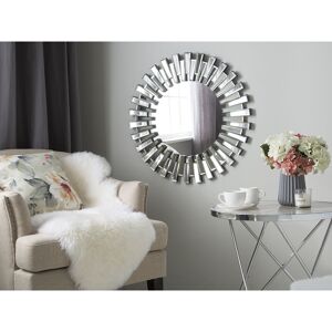 Canora Grey Allensville Sunburst Glass Framed Wall Mounted Accent Mirror in Silver Silver 70cm H X 70cm W X 3cm D Canora Grey Allensville Sunburst Glass Framed Wall Mounted Accent Mirror in Silver Silver 70cm H X 70cm W X 3cm D