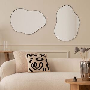 Metro Metal Asymmetrical Mirror Black 70cm H X 50cm W X 2cm D Metro Metal Asymmetrical Mirror Black 70cm H X 50cm W X 2cm D