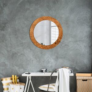 East Urban Home Huldar Round Glass Framed Wall Mounted Accent Mirror in Blue Brown Wood Texture 60cm H x 60cm W East Urban Home Huldar Round Glass Framed Wall Mounted Accent Mirror in Blue Brown Wood Texture 60cm H x 60cm W