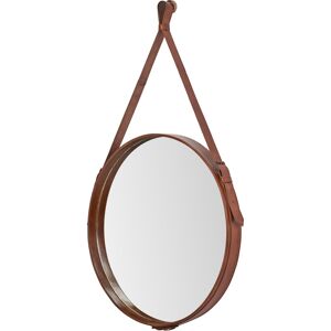 Borough Wharf Round Leather Mirror Brown 101cm H X 60cm W X 5cm D Borough Wharf Round Leather Mirror Brown 101cm H X 60cm W X 5cm D